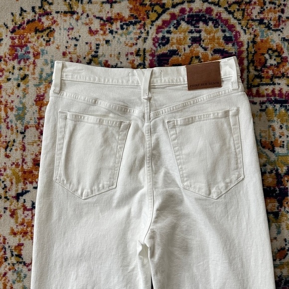 J. Crew Point Sur Premium Stretch Wide Leg Raw Hem Desert Jeans in White 29 - Picture 7 of 10